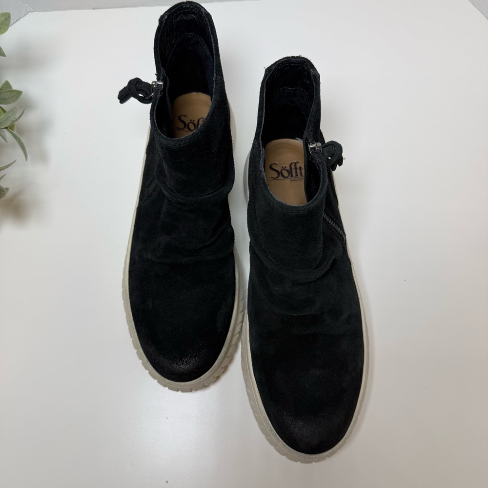 Sofft Portland, Black Suede Shoes/Booties Luxe Leather Fall Essentials Size 9.5M - Picture 5 of 16
